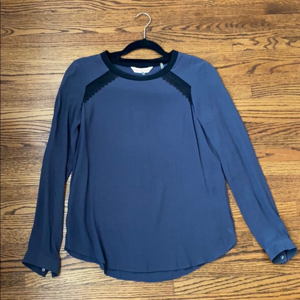Navy silk Rebecca Taylor blouse